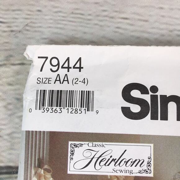 Vintage Simplicity 7944 Sewing Pattern Smock Dress Jumper Blouse Sz AA 2-4 - Picture 5 of 11